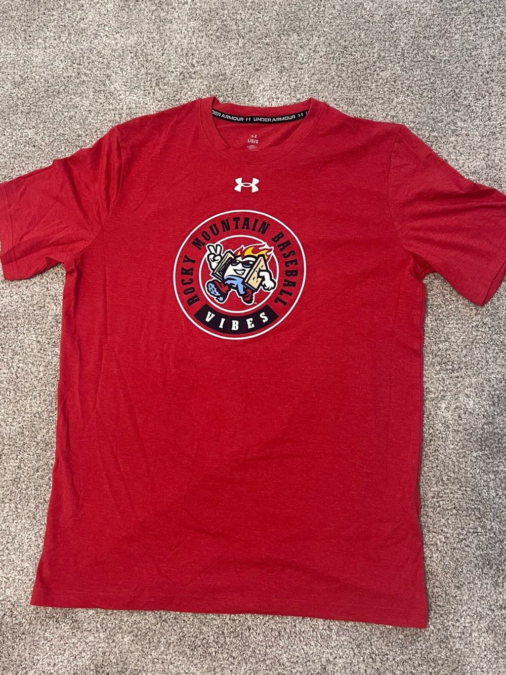Under Armour Men's Red Rocky Mountain Vibes Baseball Logo T-Shirt